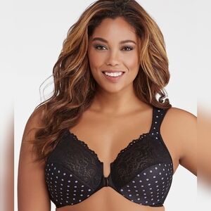 NWOT Glamorise Front Closure Wonderwire Bra - Sz 34H